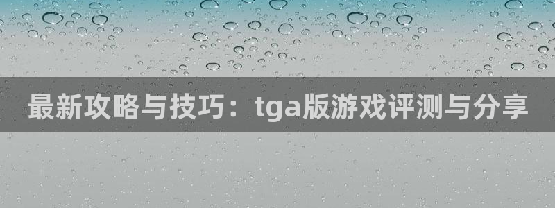 欧博娱乐测速：最新攻略与技巧：tga版游戏评测与分享